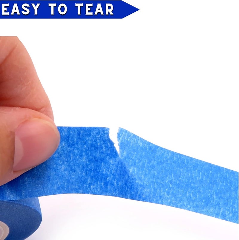 DOAY Blue Painters Tape 1/4 Inches x 30 Yards - Multi Surface Use - 120 Yards Total - 4 Rolls - Image 4